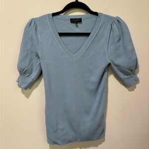 Ted Baker Sky Blue Ribbed V-Neck Sweater